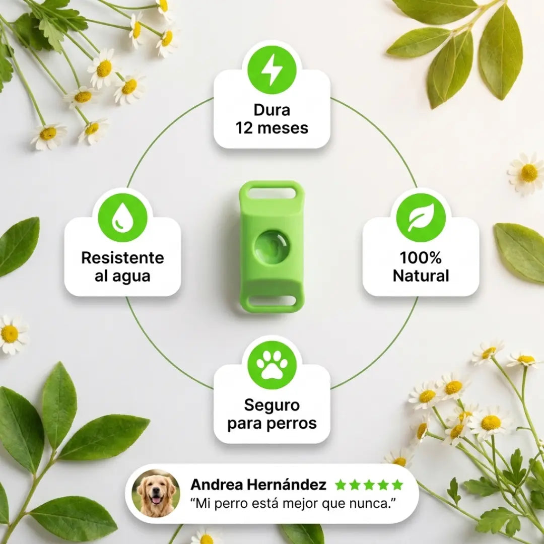 PawCore - 12 Meses de Protección Antipulgas y Garrapatas 100% Natural para Perros